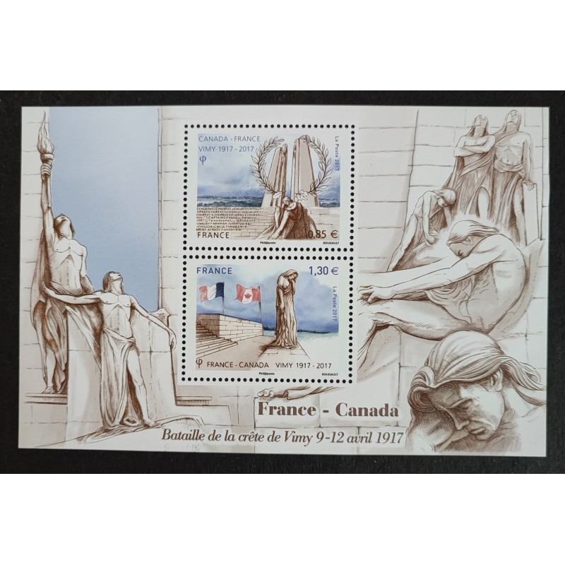 FRANCE 2017 BLOC FEUILLET TIMBRE F5136 BATAILLE DE VIMY CANADA neuf** MNH