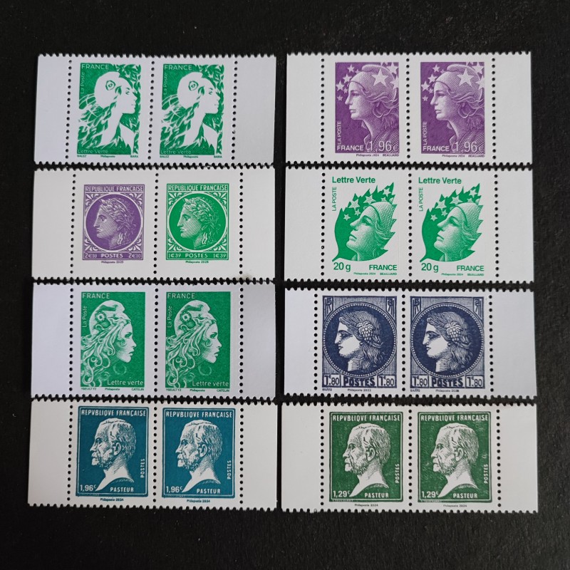 FRANCE LOT PAIRES timbres de CARNETS CERES MAZELIN MARIANNE ENGAGEE neuf** MNH