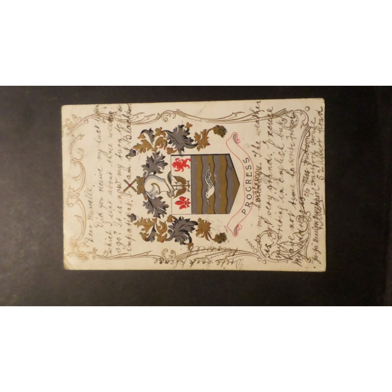 CARTE POSTALE CPA ROYAUME UNI, GB, BLACKPOOL, ARMOIRIES, PROGRESS TAXE FRANCE