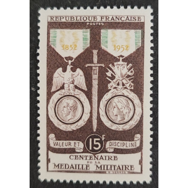FRANCE 1952 TIMBRE 927 CENTENAIRE MEDAILLE MILITAIRE neuf** VF MNH STAMP