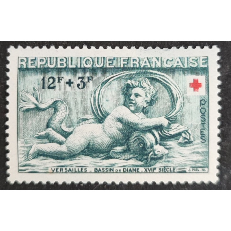 FRANCE 1952 TIMBRE 937 CROIX ROUGE BASSIN DE DIANE neuf** VF MNH STAMP