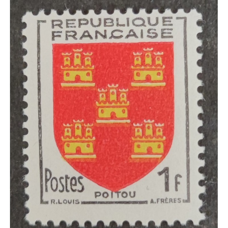 FRANCE 1953 TIMBRE 952 ARMOIRIES DE PROVINCES POITOU neuf** VF MNH STAMP