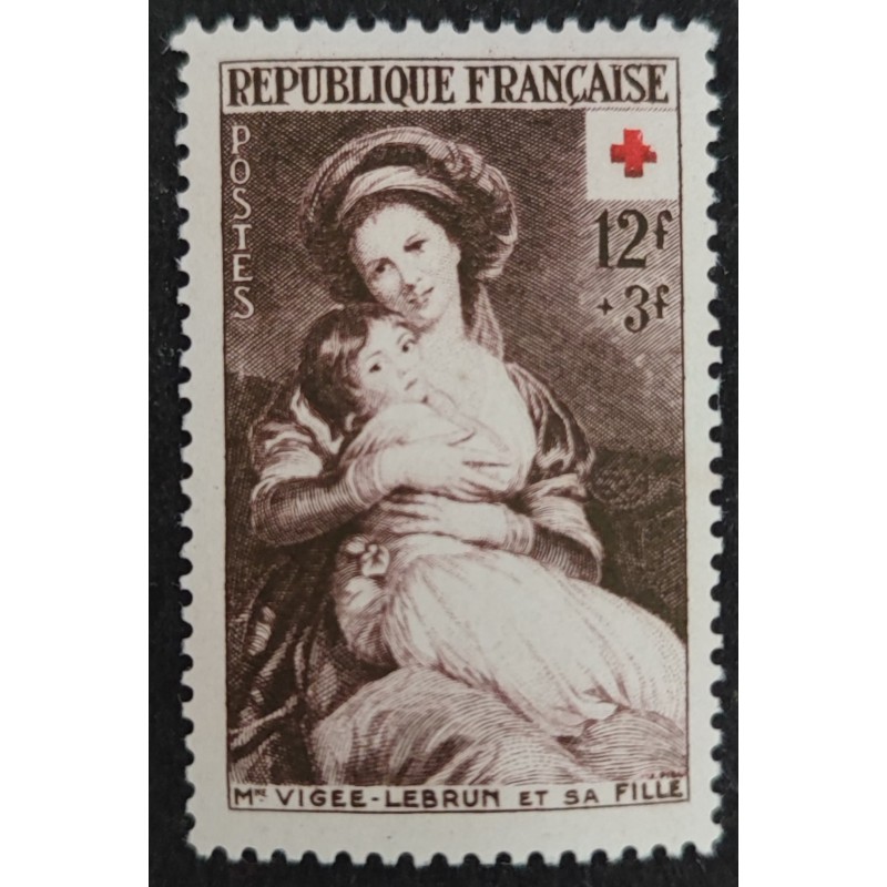 FRANCE 1953 TIMBRE 966 CROIX ROUGE MLLE VIGE LE BRUN neuf** VF MNH STAMP