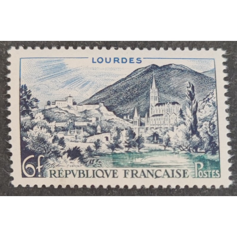 FRANCE 1954 TIMBRE 976 SERIE TOURISTIQUE LOURDES neuf** VF MNH STAMP