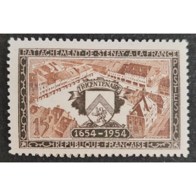 FRANCE 1954 TIMBRE 987 RATTACHEMENT DE STENAY neuf** VF MNH STAMP