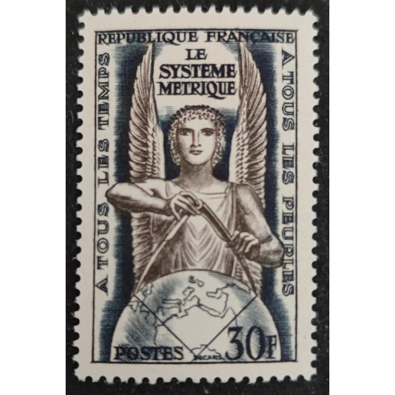 FRANCE 1954 TIMBRE 998 LE SYSTEME METRIQUE neuf** VF MNH STAMP