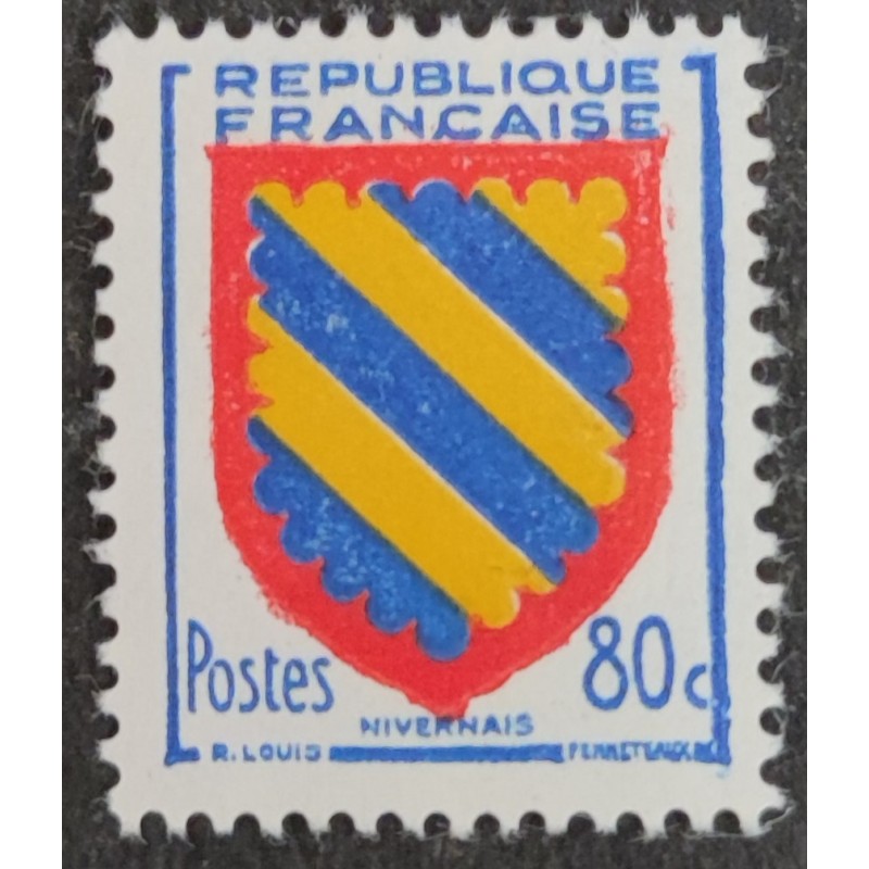 FRANCE 1954 TIMBRE 1001 ARMOIRIES DE PROVINCE NIVERNAIS neuf** VF MNH STAMP