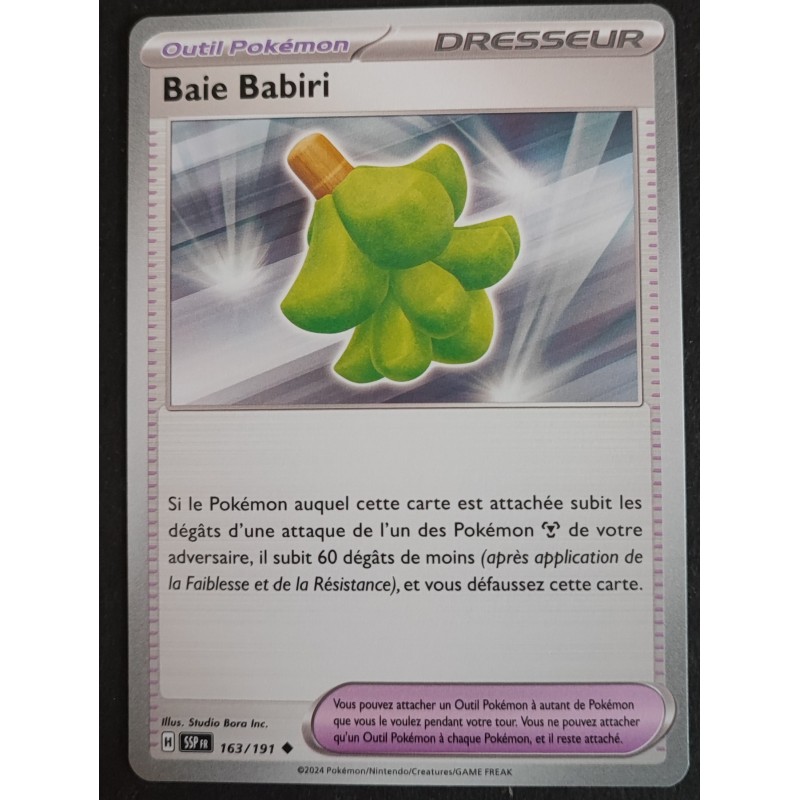 OUTIL BAIE BABIRI DRESSEUR 163/191 Carte Pokémon CARD FR Neuve