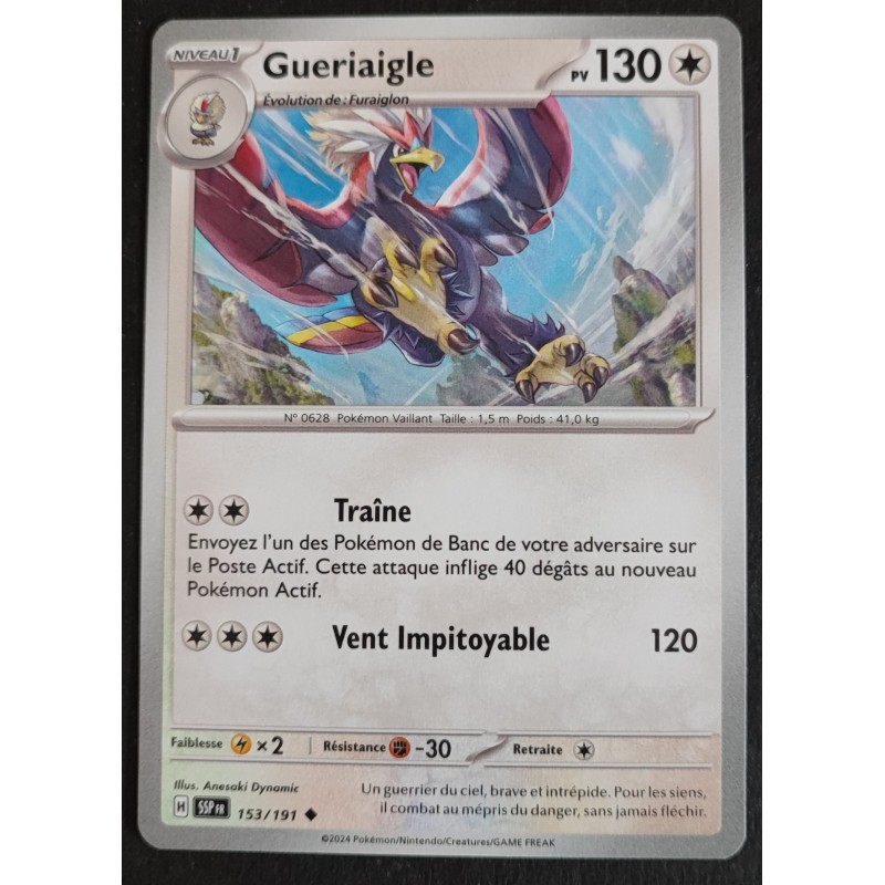 GUERIAIGLE EVOLUTION 130pv VENT IMPITOYABLE 153/191 Carte Pokémon CARD FR Neuve