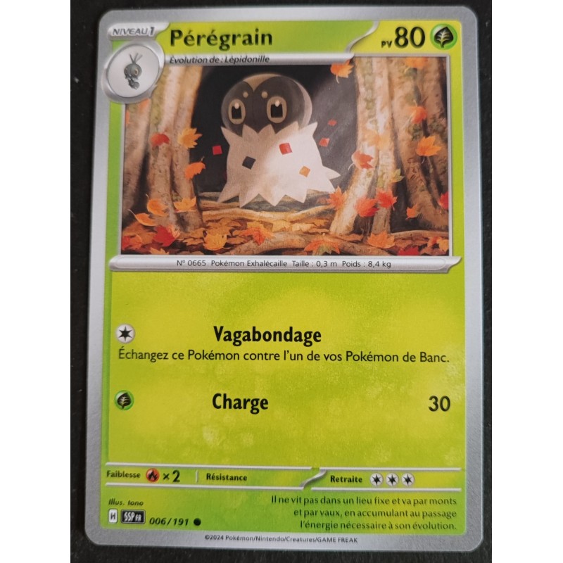 PEREGRAIN EVOLUTION LEPIDONILLE 80pv 006/191 Carte Pokémon CARD FR Neuve