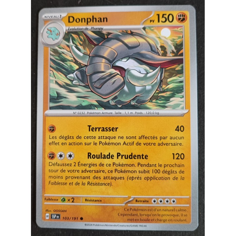 DONPHAN EVOLUTION PHANPY 150pv 103/191 Carte Pokémon CARD FR Neuve