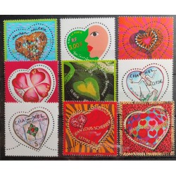 FRANCE LOT TIMBRES COEURS...