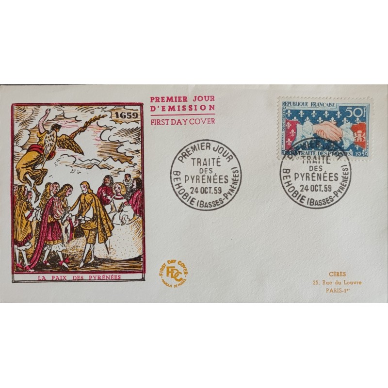 copy of FRANCE 1960 FDC 1° JOUR JOURNEE DU TIMBRE 1245 BATEAU POSE CABLE SOUS MARIN