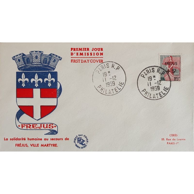 copy of FRANCE 1960 FDC 1° JOUR JOURNEE DU TIMBRE 1245 BATEAU POSE CABLE SOUS MARIN