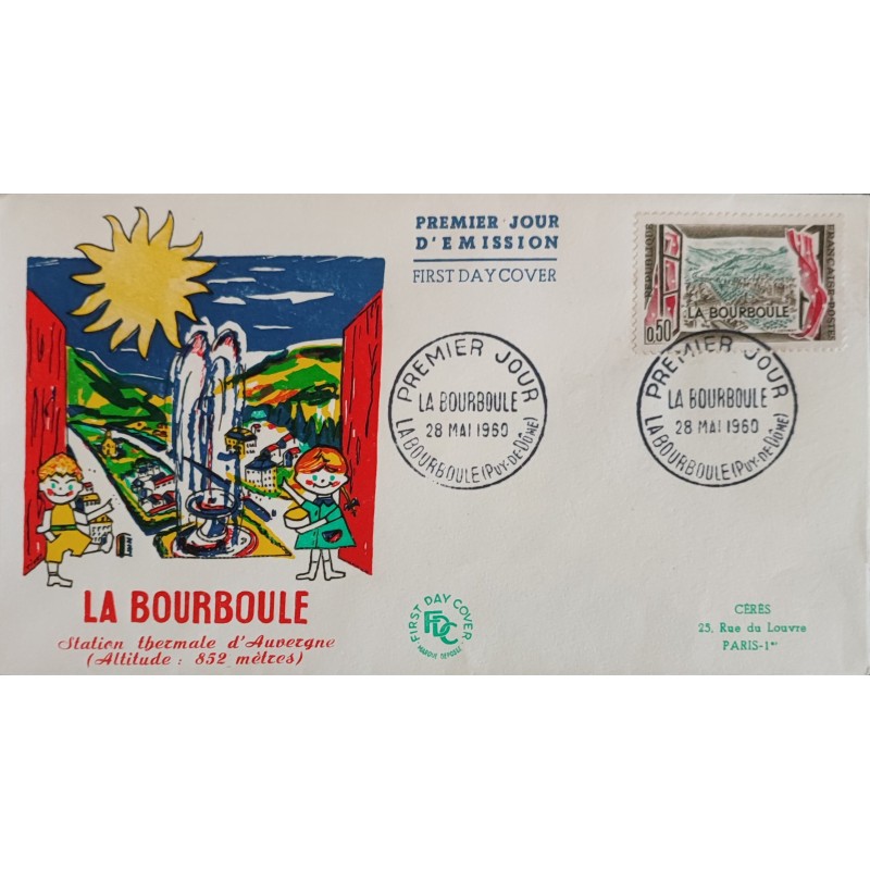 copy of FRANCE 1960 FDC 1° JOUR JOURNEE DU TIMBRE 1245 BATEAU POSE CABLE SOUS MARIN