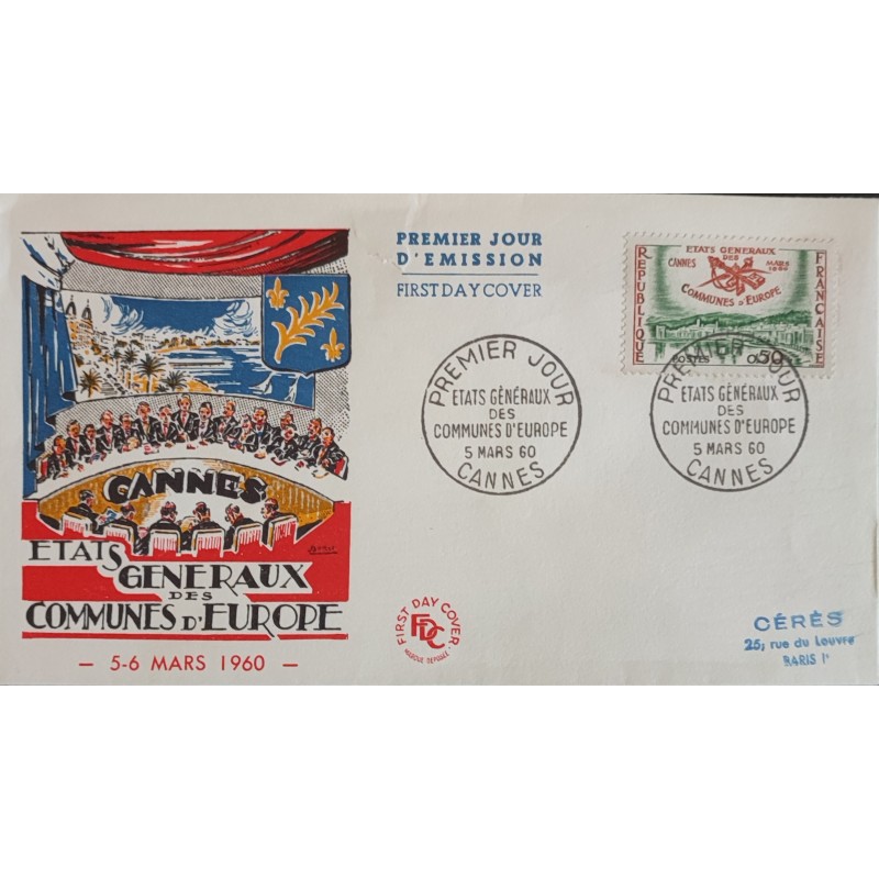 copy of FRANCE 1960 FDC 1° JOUR JOURNEE DU TIMBRE 1245 BATEAU POSE CABLE SOUS MARIN