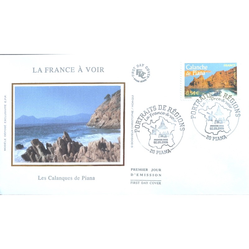 FRANCE 2006 FDC 1° JOUR TIMBRE 3951 LA FRANCE A VOIR LES CALANQUES DE PIANA