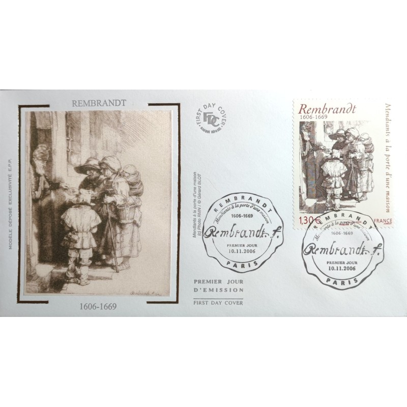 FRANCE 2006 FDC 1° JOUR  TIMBRE 3984 REMBRANDT PEINTRE ET GRAVEUR
