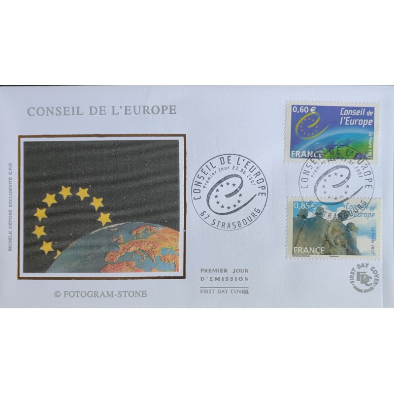 FRANCE 2007 FDC 1° JOUR 2 TIMBRES DE SERVICE CONSEIL EUROPE