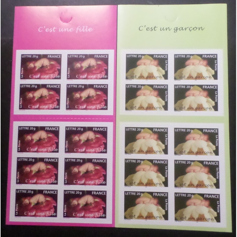 FRANCE 2005 LOT 2 CARNETS TIMBRES AUTOADHESIFS BC54/BC55 GARCON FILLE neuf** MNH