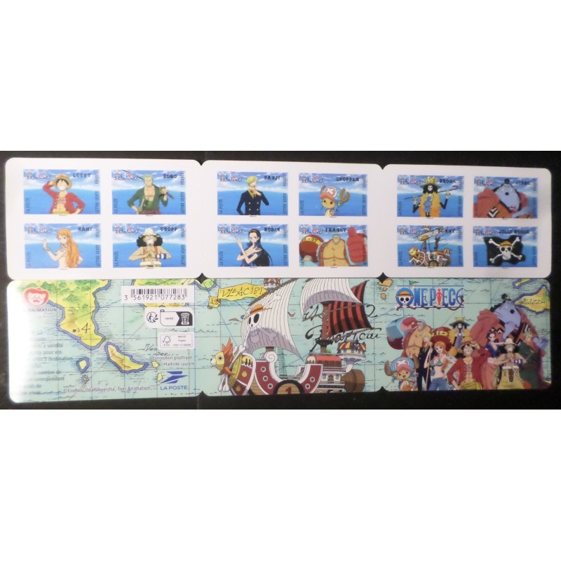 ONE PIECE MANGA CARNET 12 TIMBRES AUTOADHESIFS FRANCE 2025 BD COMICS neuf** MNH
