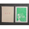 FRANCE 2002 timbre YVERT 3458a NUMERO ROUGE MARIANNE ROULETTE neuf** MNH
