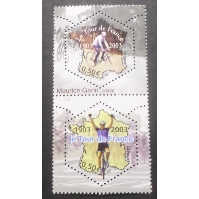 TOUR de FRANCE 2003 PAIRE timbres P3582 CYCLISME GARIN neuf** VF MNH STAMPS