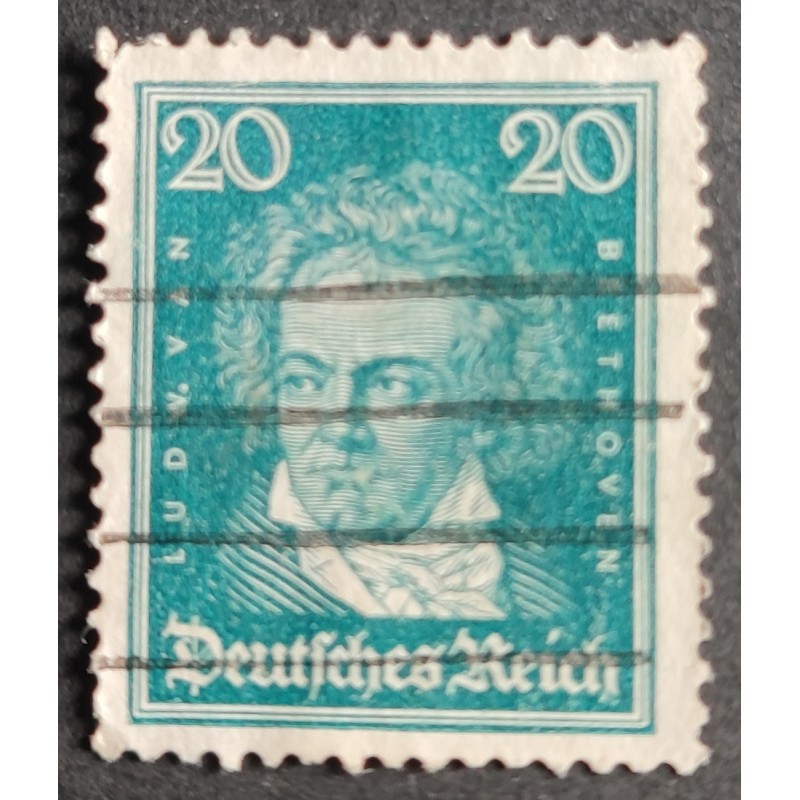 copy of ALLEMAGNE GERMANY 1926-27 TIMBRE CLASSIQUE 388 BACH oblitéré cachet rond