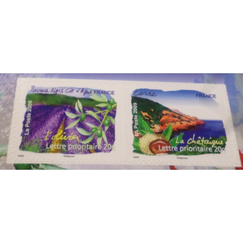 FRANCE 2009 CARNET BC303 AUTOADHESIFS TIMBRES FLORE REGIONS neuf** FLEURS MNH