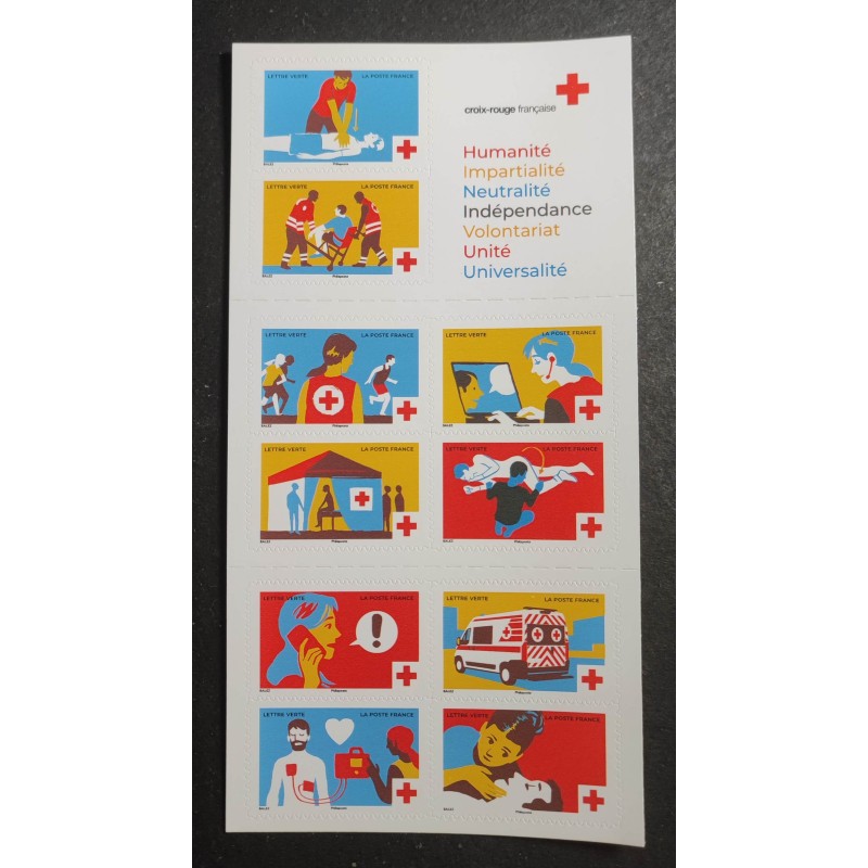 FRANCE 2023 CARNET TIMBRES AUTOADHESIF BC2266 CROIX-ROUGE ACTIONS neuf**MNH