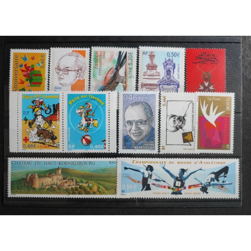 FRANCE LOT TIMBRES ANNÉES 2000 SOUS FACIALES neufs** VF MNH STAMPS J051