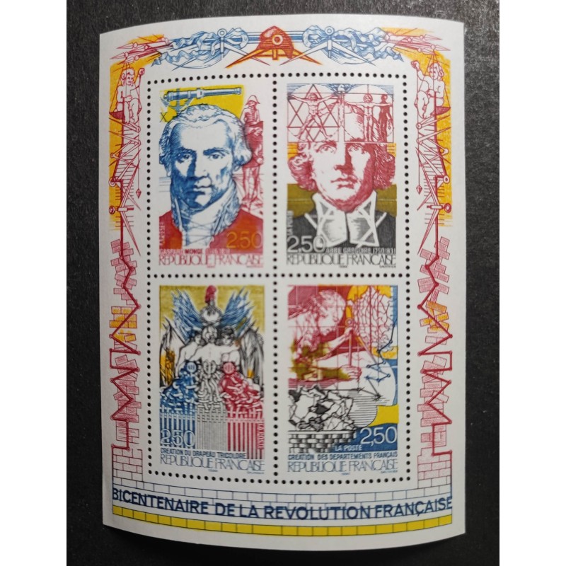 FRANCE 1990 BLOC timbres 12 BICENTENAIRE REVOLUTION CELEBRITÉS neuf** MNH