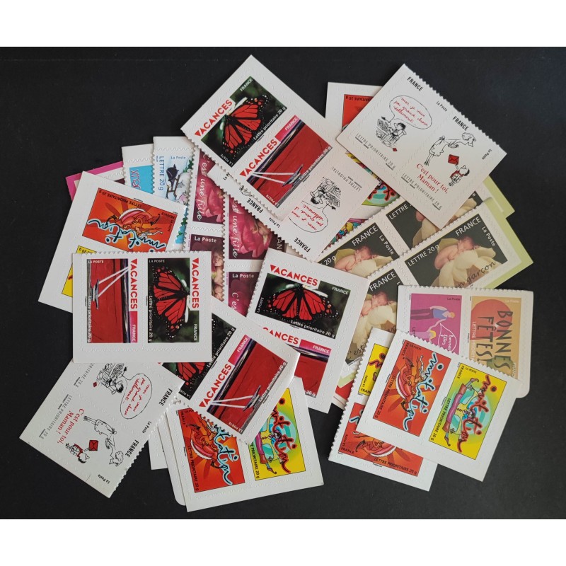 LOT 50 TIMBRES NEUFS** FRANCE FACIALE AUTOADHESIFS AFFRANCHISSEMENT COLLECTION