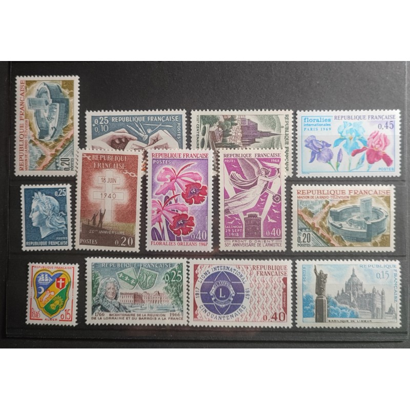 FRANCE LOT TIMBRES ANNEES '60 neufs** LUXE MNH STAMPS J027