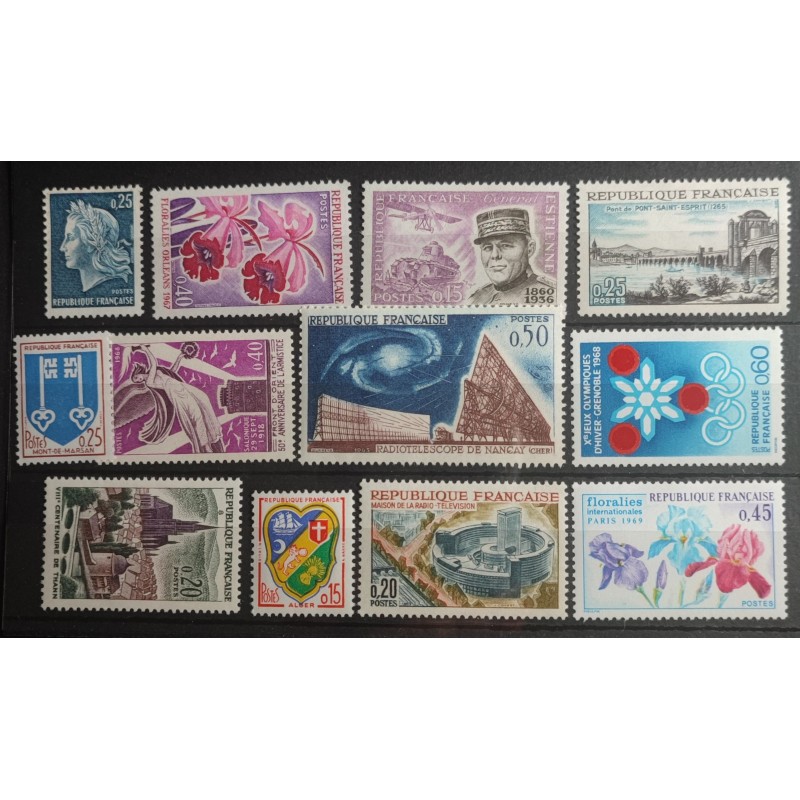 FRANCE LOT TIMBRES ANNEES '60 neufs** LUXE MNH STAMPS J032
