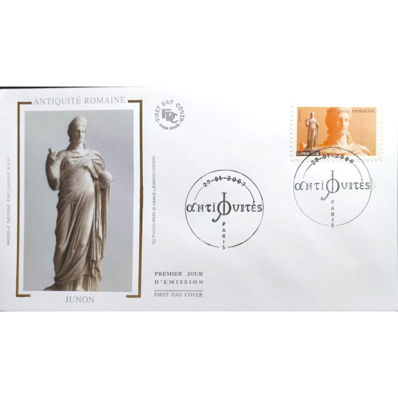 FRANCE 2007 FDC 1° JOUR TIMBRE 109 AUTOADHESIF ART ROMAINE DEESSE JUNON