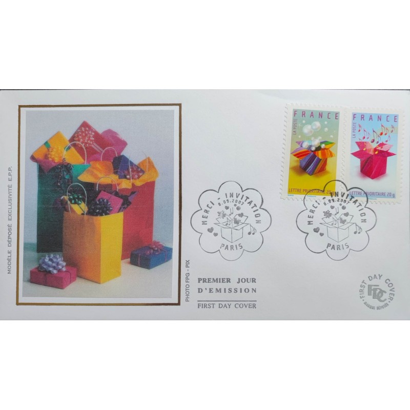 FRANCE 2007 FDC 1° JOUR 2 TIMBRES 132/133 AUTOADHESIF INVITATION FETE MUSIQUE
