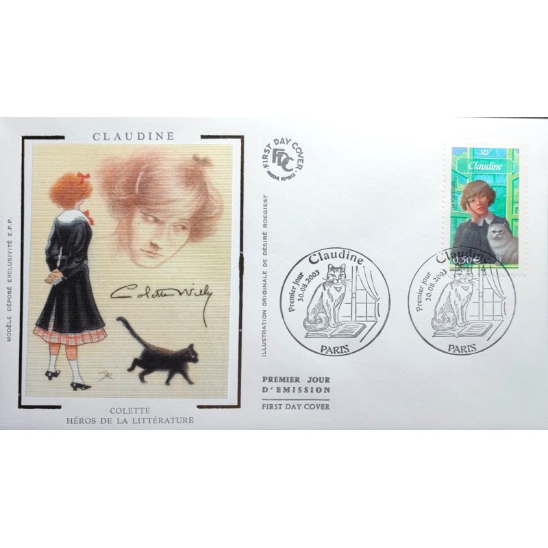 FRANCE 2003 FDC 1° JOUR TIMBRE 3590 CELEBRITÉ LITTERATURE CLAUDINE