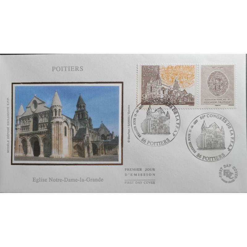 FRANCE 2007 FDC 1° JOUR TIMBRE 4062 POITIERS EGLISE NOTRE DAME LA GRANDE