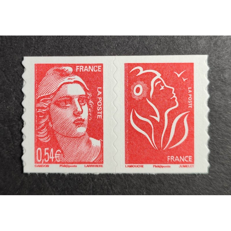 FRANCE 2006 PAIRE YVERT TIMBRES P96 AUTOADHESIFS MARIANNE GANDON neufs** MNH