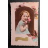 copy of CARTE POSTALE CPA FRANCE BONNE ANNEE FILLETTE BOUQUET FLEURS OLD CARD 0001