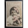 copy of CARTE POSTALE CPA FRANCE BONNE ANNEE FILLETTE BOUQUET FLEURS OLD CARD 0001