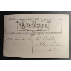 copy of CARTE POSTALE CPA FRANCE BONNE ANNEE FILLETTE BOUQUET FLEURS OLD CARD 0001