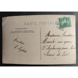 CARTE POSTALE CPA FRANCE BONNE ANNEE FILLETTE FLEURS OLD CARD 0010