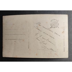CARTE POSTALE CPA FRANCE BONNE ANNEE BEBE AVION FLEURS OLD CARD 0013
