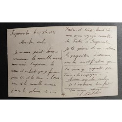 CARTE POSTALE CPA FRANCE BONNE ANNEE FEMME FLEURS OLD CARD 0017