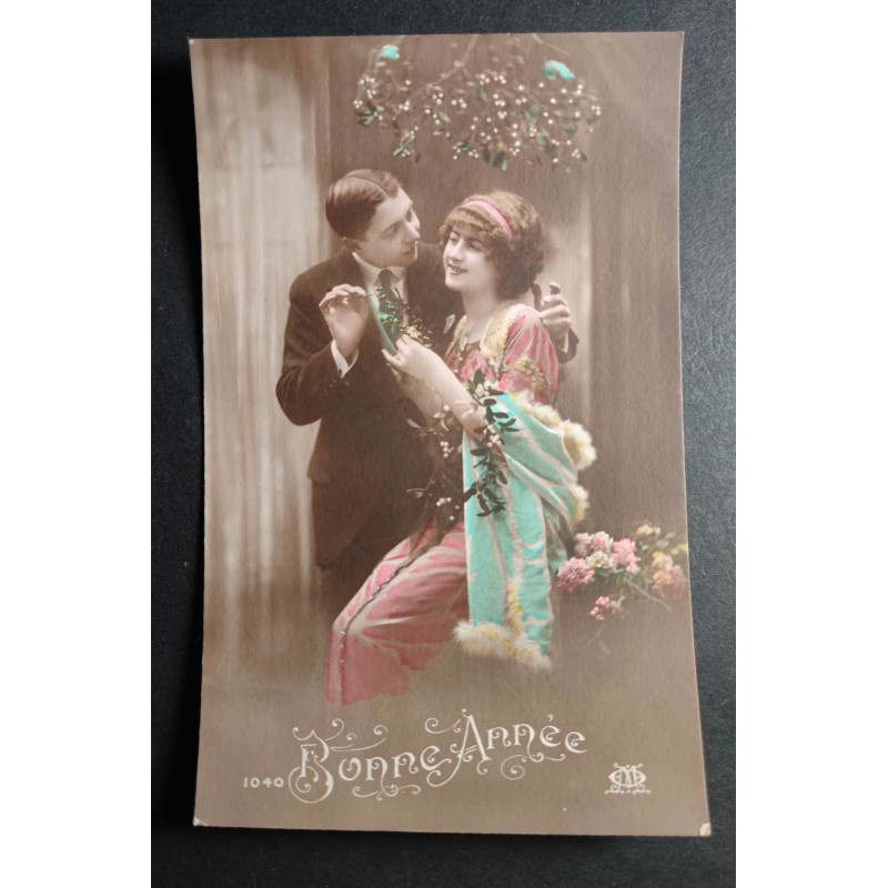 CARTE POSTALE CPA FRANCE BONNE ANNEE AMOUREUX OLD CARD 0022
