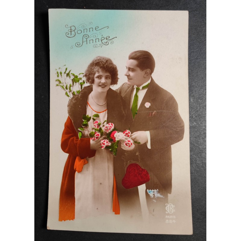 CARTE POSTALE CPA FRANCE BONNE ANNEE AMOUREUX  OLD CARD 0025