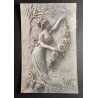 CARTE POSTALE CPA FRANCE BONNE ANNEE FEMME FLEURS OLD CARD 0028