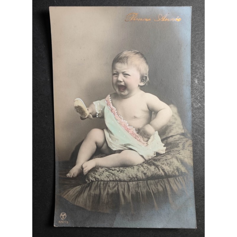 CARTE POSTALE CPA FRANCE BONNE ANNEE BEBE QUI PLEURE OLD CARD 0037